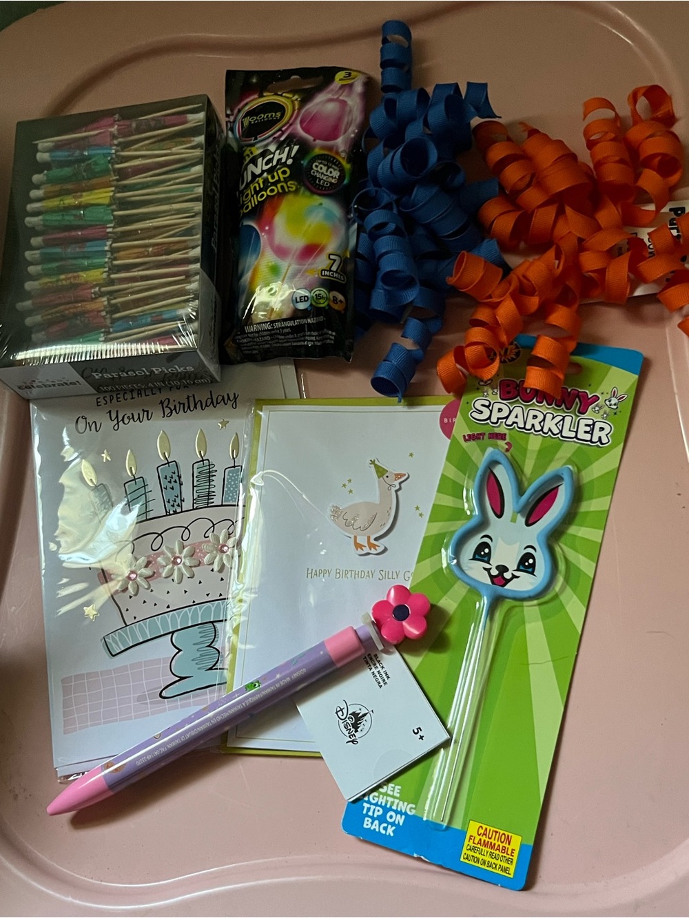Bunny Sparkler Birthday Party Pack - Blue & Orange Decorations Disney Pen